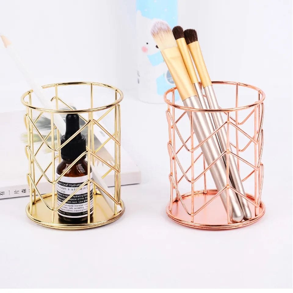 Hollow Out Makeup Brush Holder, Pen Pencil Stationary Holder, Lipstick Brush Pen Holder Organizer, Wrought Iron Pen Storage, Dressing Table Holder Case, Nordic Iron Cylindrical Cosmetics Makeup Brushes Storage Organizer Hollow Out Makeup Brush Holder, Pen Pencil Stationary Holder, Lipstick Brush Pen Holder Organizer, Wrought Iron Pen Storage, Dressing Table Holder Case, Nordic Iron Cylindrical Cosmetics Makeup Brushes Storage Organizer